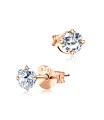 Round Shaped CZ Earring Silver ECS-01-4